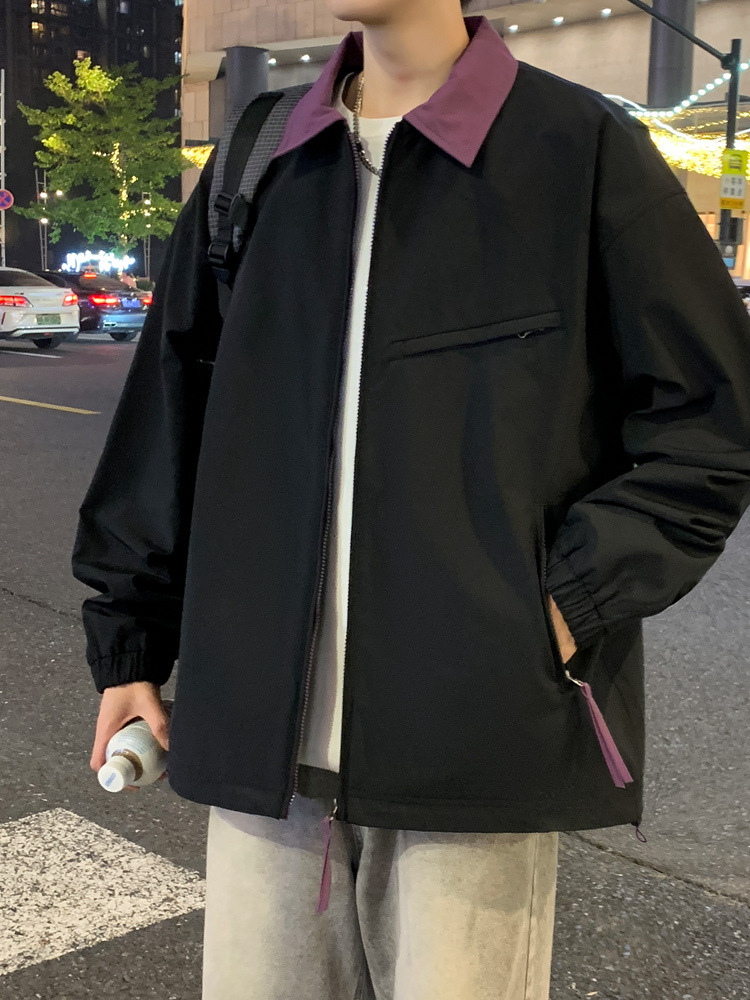 2025春季新款潮牌潮流休闲夹克男  小米格面料防水夹克外