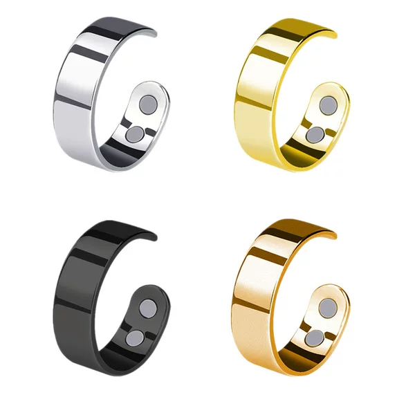 Trendy European and American Stainless Steel Magnetic Rings for Couples, Fashionable Adjustable Magnetic Open Rings, Oem Customization