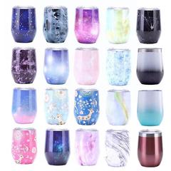 Cross-border direct supply foreign trade eggshell cup big belly cup 304 stainless steel 12oz red wine thermos U-shaped big belly egg cup 