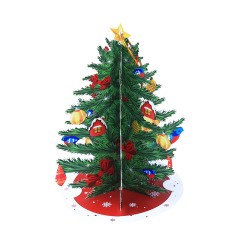 クリエイティブクリスマスツリーストラップポップアップメッセージカード立体クリスマスカードクリスマスツリー装飾祝福3D小さなカード