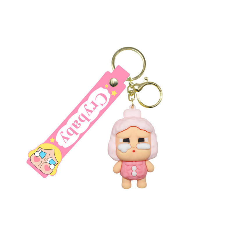 泣いている赤ちゃんクロスボーダーかわいい人形ラブブリトルシープ漫画キーホルダーかわいい立体シリコーン人形キーホルダー|undefined