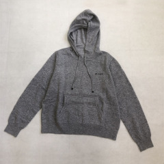 miu系100羊毛针织衫秋冬叠穿保暖打底衫长袖连帽卫衣女宽松毛衣