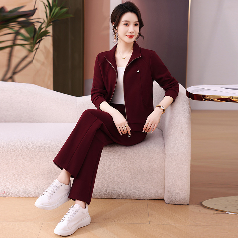 休闲开衫卫衣运动套装女士春秋2025新款爆款妈妈装时尚减龄两件套|undefined