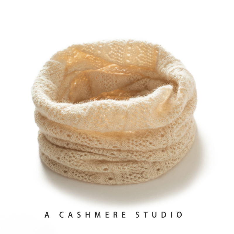 2026 Autumn New Cashmere Neck Warmer Unisex Heavy Craft Hollowed-Out Small Neck Warmer Scarf Neck Protector