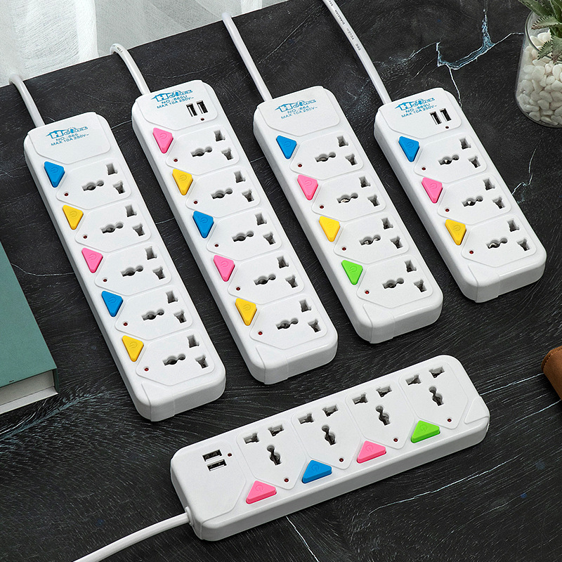 非洲中东印度东南亚多开关独立控制USB插排 插线板 带线排插