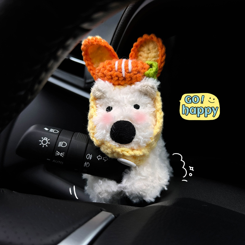 West Highland cachorro decoración de bloqueo de coche limpiaparabrisas de coche luz de dirección muñeca muñeca decoración de coche mujer linda