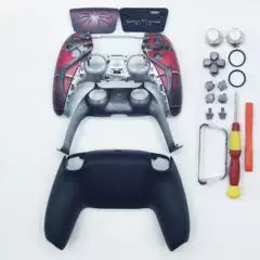 PS5 Controller Replacement Shell DIY Retro Game Accessories Spider-Man Controller Mod Kit with Tools