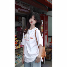 潮牌短袖t恤女夏季初高中大学生少女青春舒适宽松全棉上衣潮流