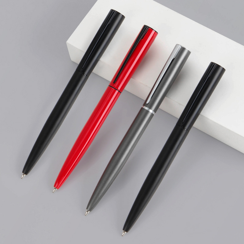 Bolígrafo giratorio aceitoso de metal 1,0, exportación de alta gama, publicidad, regalo de oficina, impresión y grabado de logotipo, bolígrafo personalizado de negocios