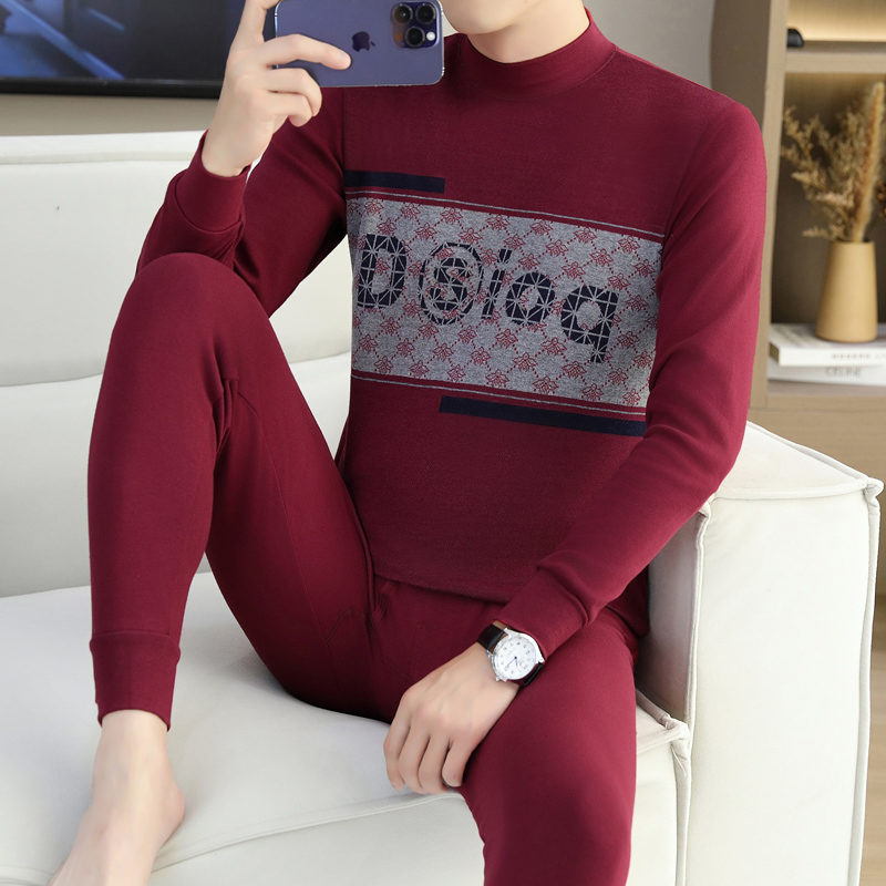 824 버건디 미드칼라 [순면 속옷세트]