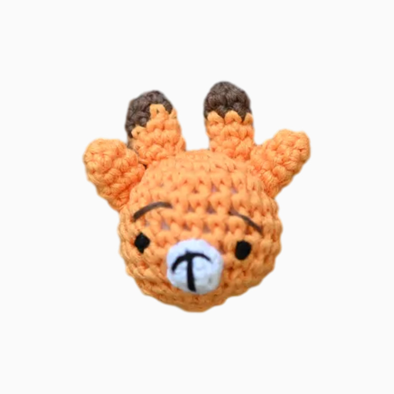 Muñecas de peluche de crochet creativas hechas a mano dibujos animados de punto conejo cabeza de animal accesorios de cadena de tetas DIY