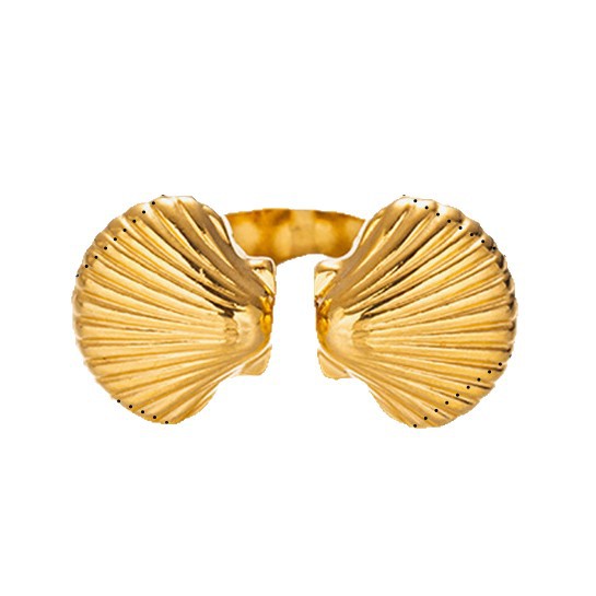 Anillo de acero inoxidable europeo y americano de Tena, acero de titanio, no se desvanece, viento del océano, anillo de apertura hueco, nicho femenino, transfronterizo