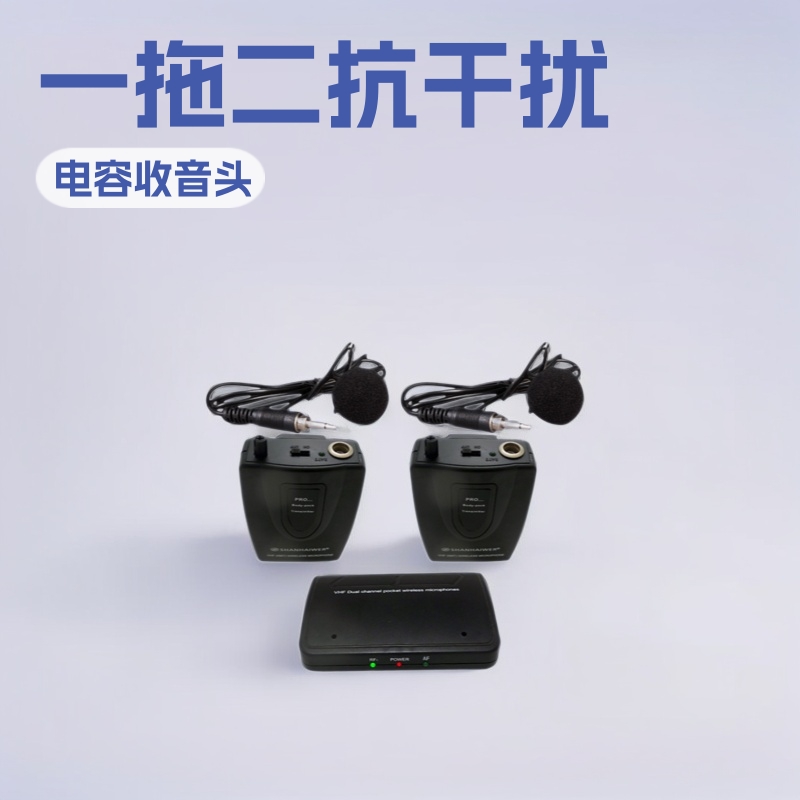 批发2.4G一拖二同型号话筒接收机通用领夹胸麦无线麦克风户外演讲