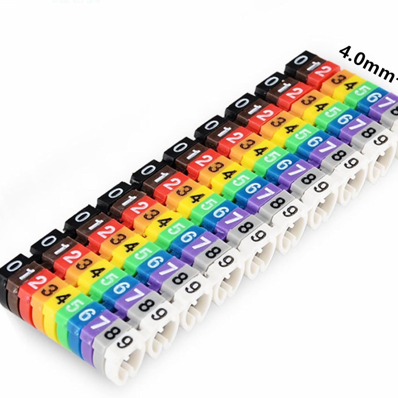 卡式号码管M型卡扣式彩色数字字母五六类网线电线标记光纤卡扣