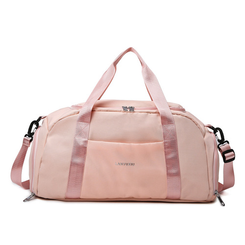 Wet and dry separation sports fitness bag, short-distance portable travel bag, large-capacity yoga storage bag, fashionable shoulder bag for women