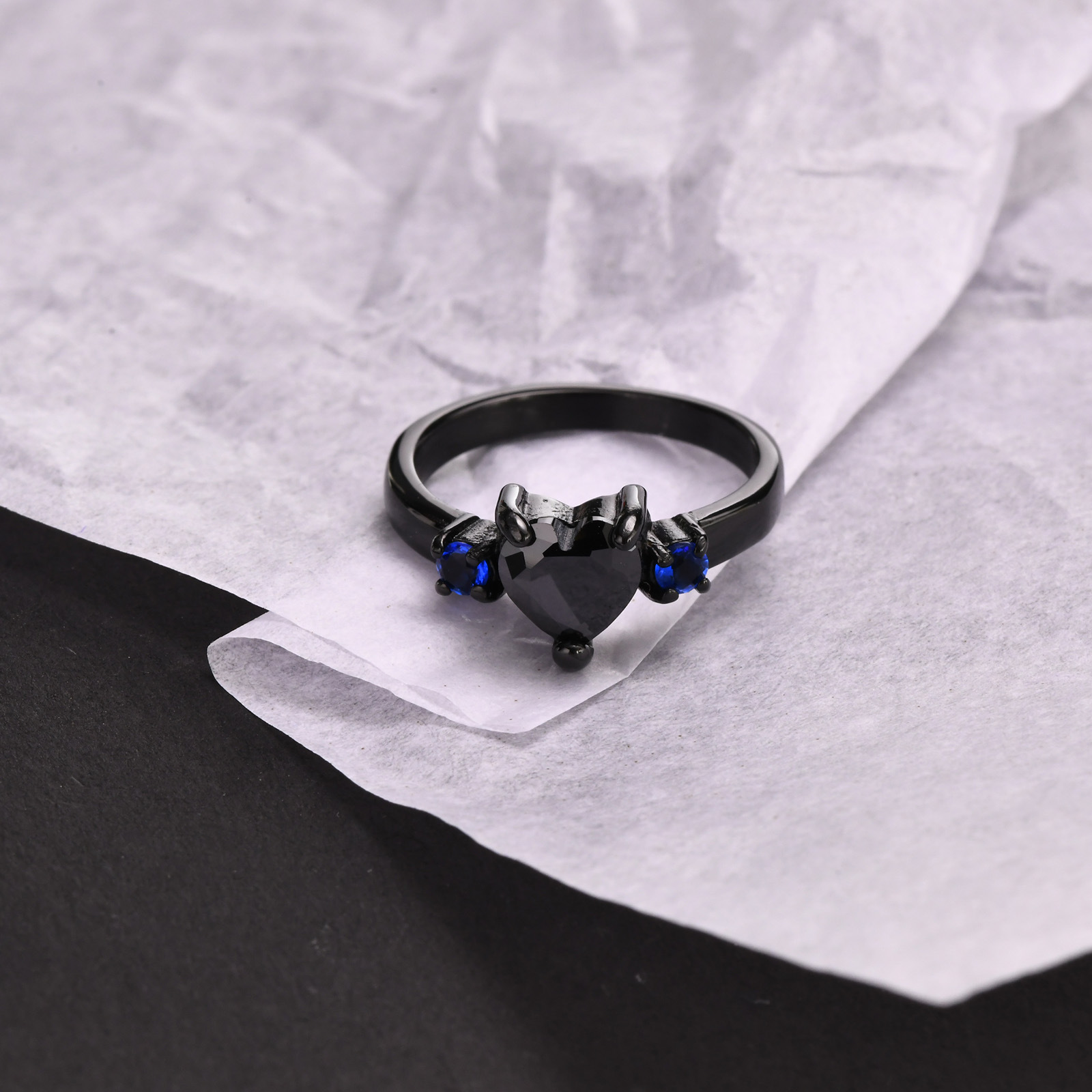 Zircon Inlay Material Rings Classification Wholesale Jewelry Simple Style Heart Shape 304 Stainless Steel Zircon Plating Stainless Steel Rings
