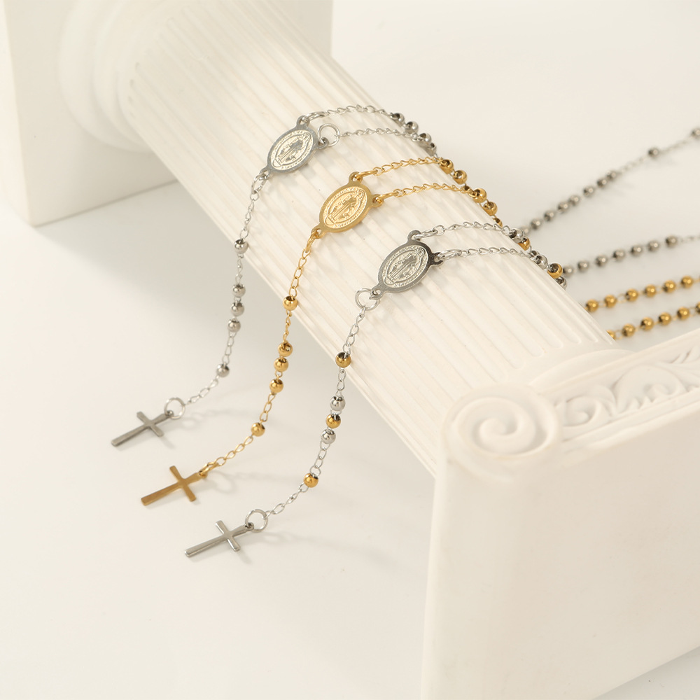 Titanium Steel Material Wholesale Jewelry Simple Style Cross Titanium Steel Plating Necklace