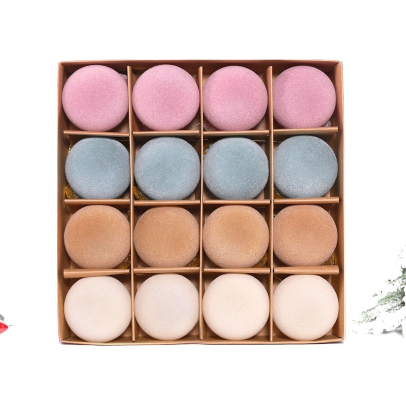 Cruz-frontera caliente decoraciones de Navidad flocado BOLA DE Navidad 6CM BOLA DE Navidad caja de terciopelo árbol de Navidad adornos colgantes