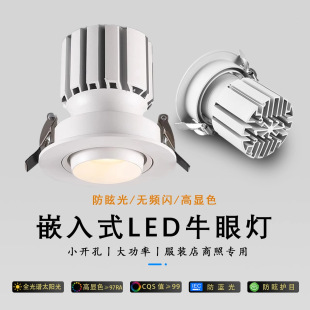 Ox Eye Lamp Led Embedded Spotlight Clothing Store High Color Rendering 75 High Power Adjustable Angle Ceiling Lamp Commercial 35W