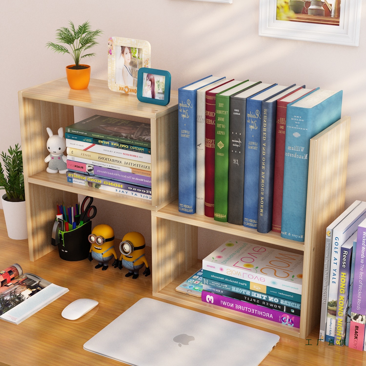 Bookshelf Storage Rack Simple Desk Student Use Children's Small Bookshelf Office Book Desktop Storage Dormitory Bookcase Combination