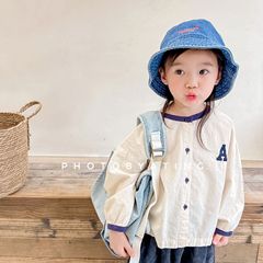 2024 Spring New Children's Clothing Korean Style Embroidered Cotton and Flax Shirt for Spring and Autumn 122066