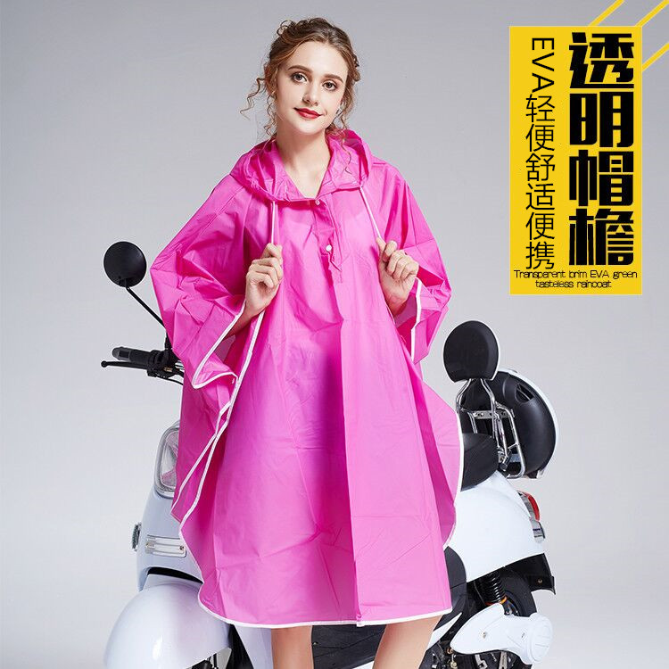 批发加厚EVA自行车电动车摩托车雨披斗篷雨衣旅游便携带雨衣女