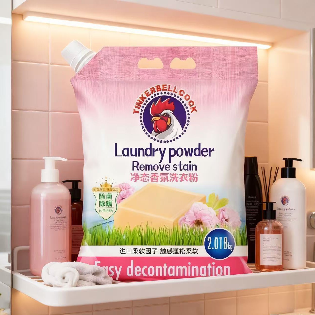 Detergente en Polvo para Ropa con Descontaminación Profunda y Baja Espuma para Toda la Ropa