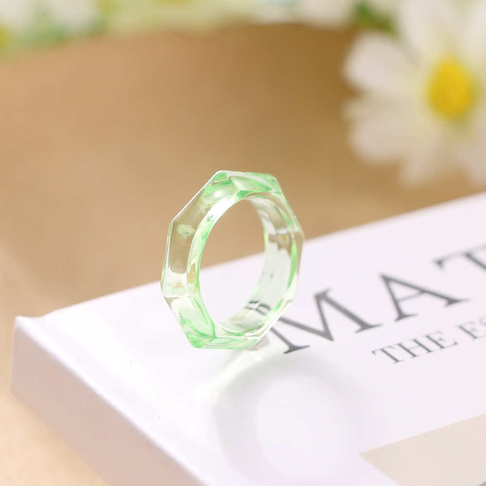 1 Piece Simple Style Solid Color Plastic Womenu0027S Rings