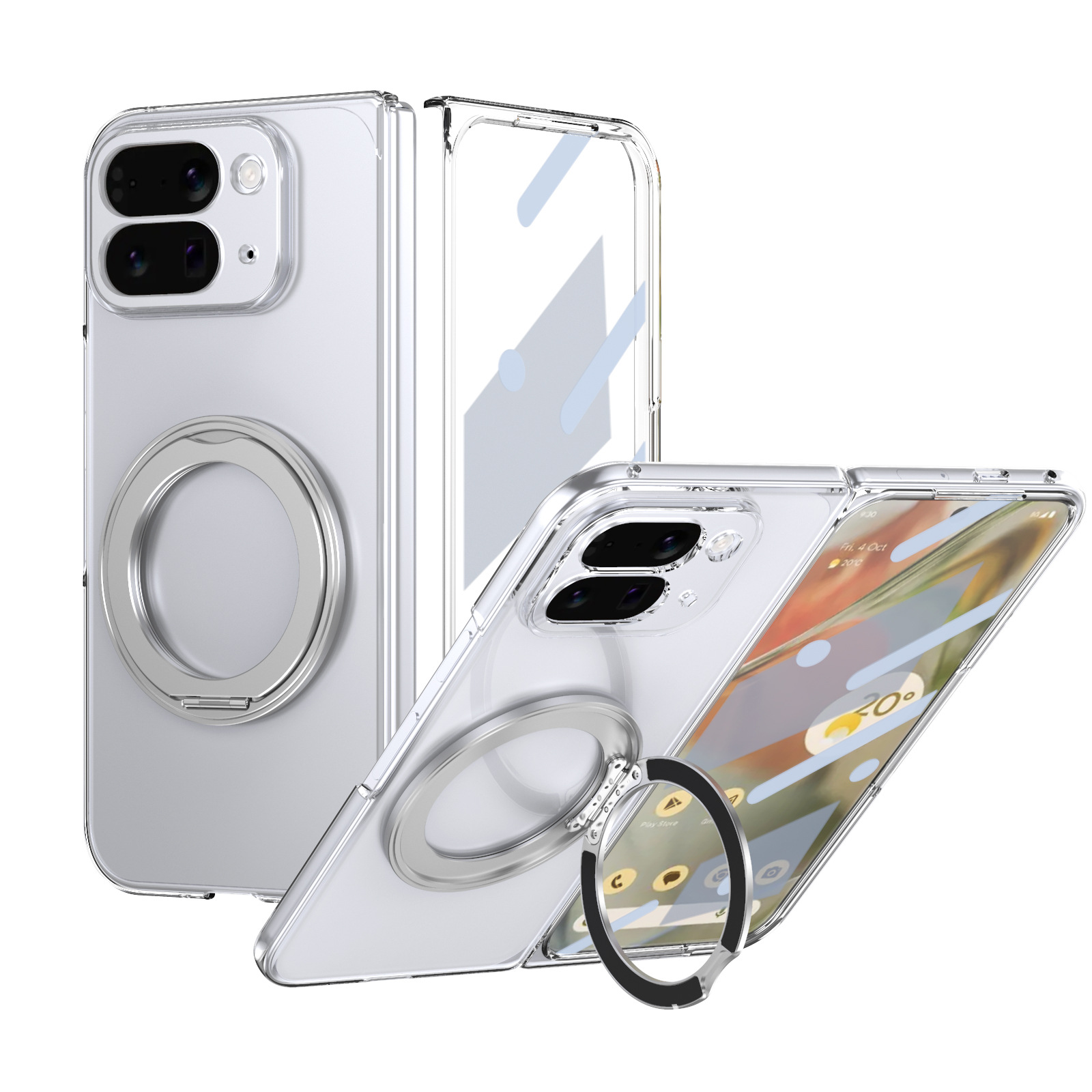 Silver, integrated shell and membrane [JM Ice Feel Rotating Folding]
