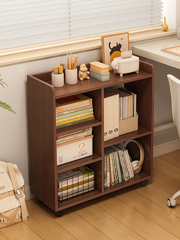 Movable Under-Desk Small Bookshelf, Wheeled Bookcase Next to the Desk, Storage Rack, Corner Narrow Gap Trolley, Narrow Side Cabinet Movable Under-Desk Small Bookshelf, Wheeled Bookcase Next to the Desk, Storage Rack, Corner Narrow Gap Trolley, Narrow Side Cabinet