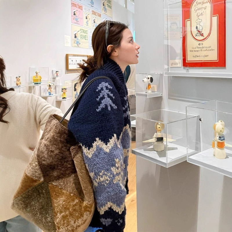 Handmade Polar Bear Nordic Style Fair Isle Sweater Cardigan Christmas Knit Cardigan Note (