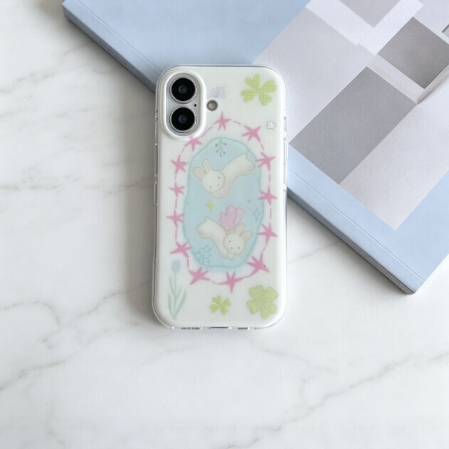 Dreamy Rabbit phone case suitable for Apple 17161514promax, 13/12/XS/XR/7P11 straight edge 8p soft Dreamy Rabbit phone case suitable for Apple 17161514promax, 13/12/XS/XR/7P11 straight edge 8p soft