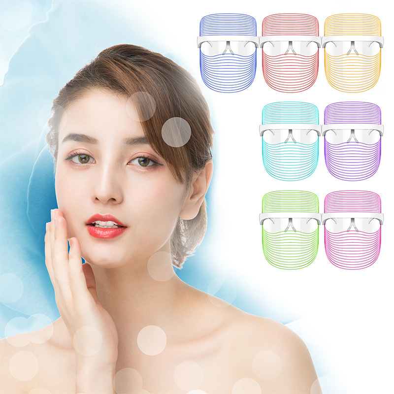 7色LED美容マスク 家庭用光子美顔器 赤色光マスク スペクトルメーター 工場卸売|undefined