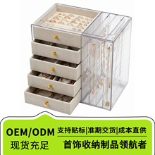 跨境透明亚克力收纳盒珠宝首饰盒项链盒耳饰饰品防尘展示盒挂架子