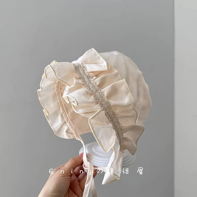 Children's breathable lace summer thin hat for early age, sun protection