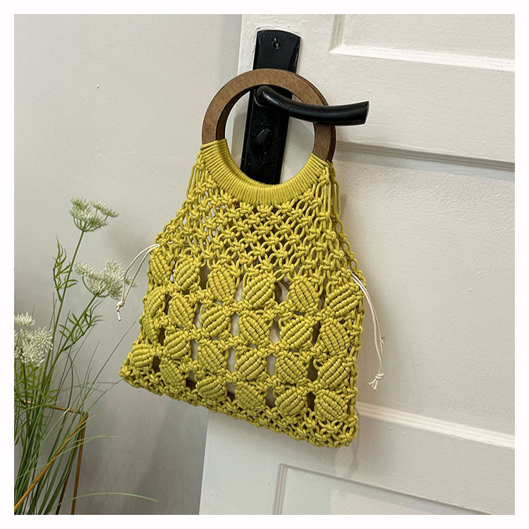 Femmes Moyen En Tissu Couleur Unie De Base Style Classique Tisser Creux Ouvert Sac De Paille display picture 35