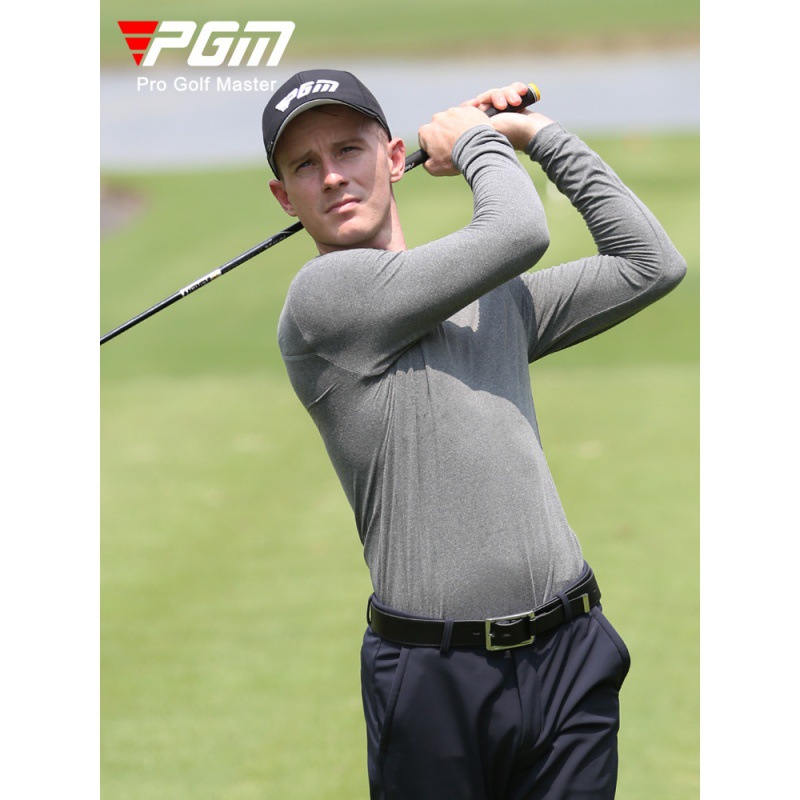 Áo thun dài tay golf nam PGM giữ ấm nhung mài mùa thu đông — YF427-Đen, YF427-Hoa màu xám, YF427-màu trắng, YF427-Màu xanh quân đội