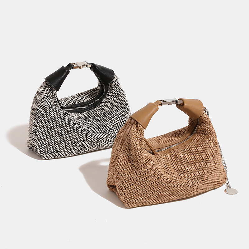 Original High-grade Straw Dumpling Bag Women's Summer Travel Holiday Beach Bag All-match Handbag Shoulder Crossbody Bag