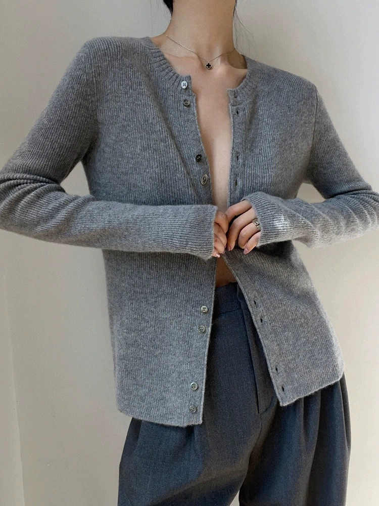 Пуловер-кардиган из шерсти Ash Velvet-Knitted, демисезонная длинный рукав куртка, корейский стиль, V-образный вырез,