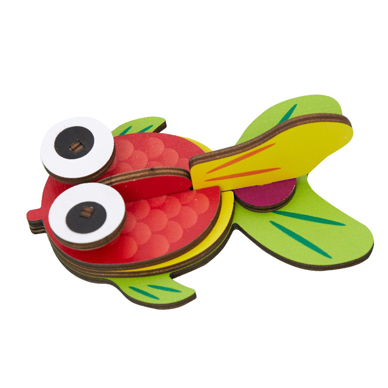 Venta al por mayor de madera 3D animal rompecabezas tridimensional bebé 2-3 años modelo animal educativo ensamblar bloques de construcción Juguetes