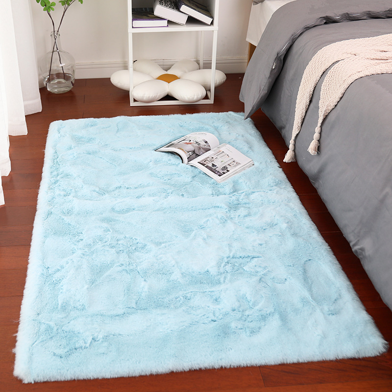 Car Carpet | 简哆哆 Thickened Faux Rabbit - light-blue-3cm-faux-rabbit-fur-5080cm