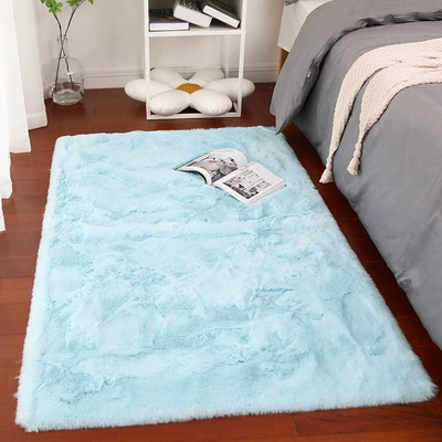 Car Carpet | Living Room Coffee Table Blanket - light-blue-3cm-imitation-rabbit-fur-5080cm