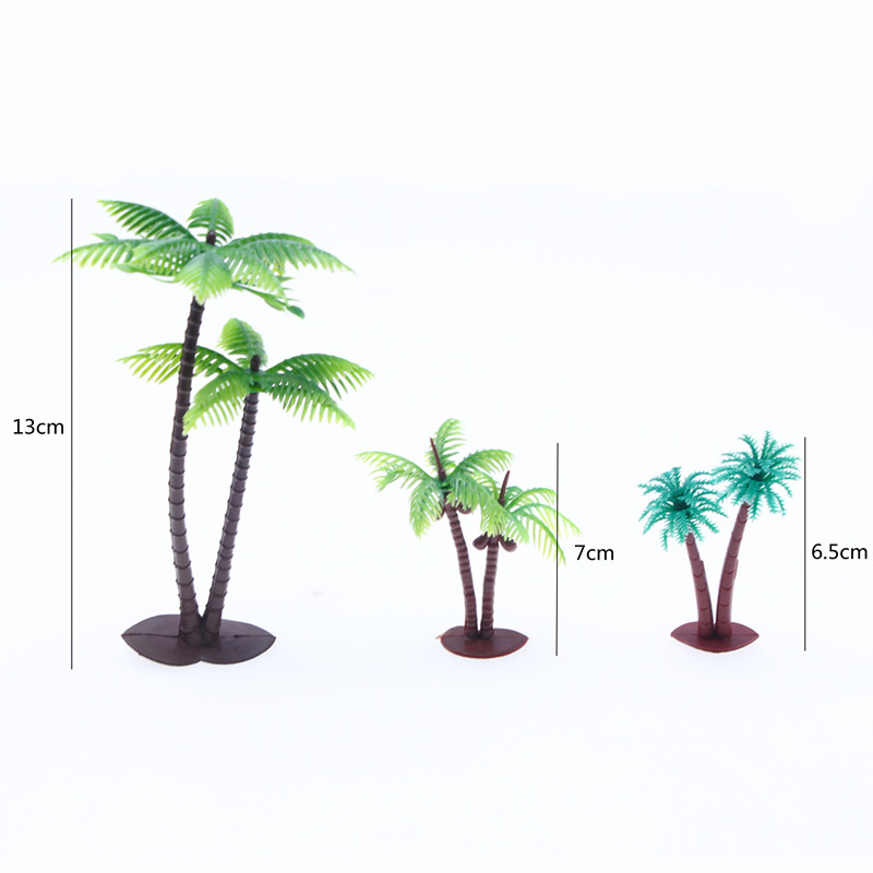 Mini Beach Ocean Coconut Tree Miniature Model Micro Landscape Architecture Sand Table Props Baking Cake Ornaments