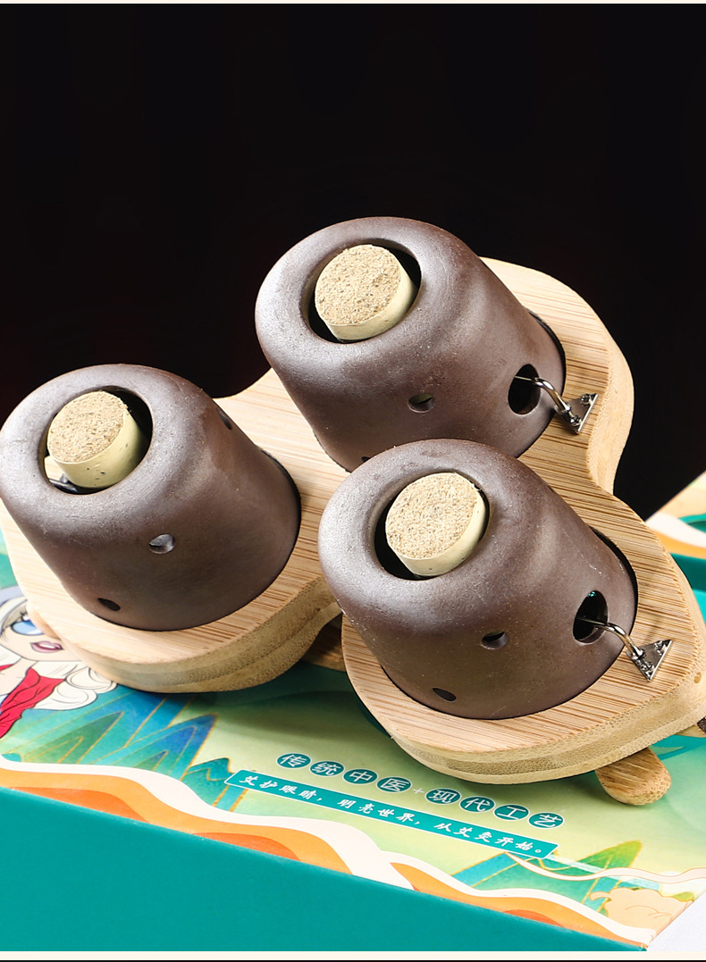 Eye Moxibustion Device Smokeless Moxa Stick Warmer Home Eye Care Massage Steaming Tool with 54 Moxa Cones details