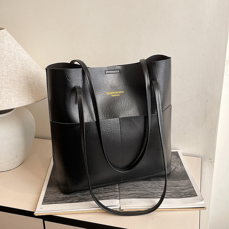 TOT2025 retro nuevo estilo coreano bolso madre de gran capacidad cubo de viaje de moda de hombro bolso axilar
