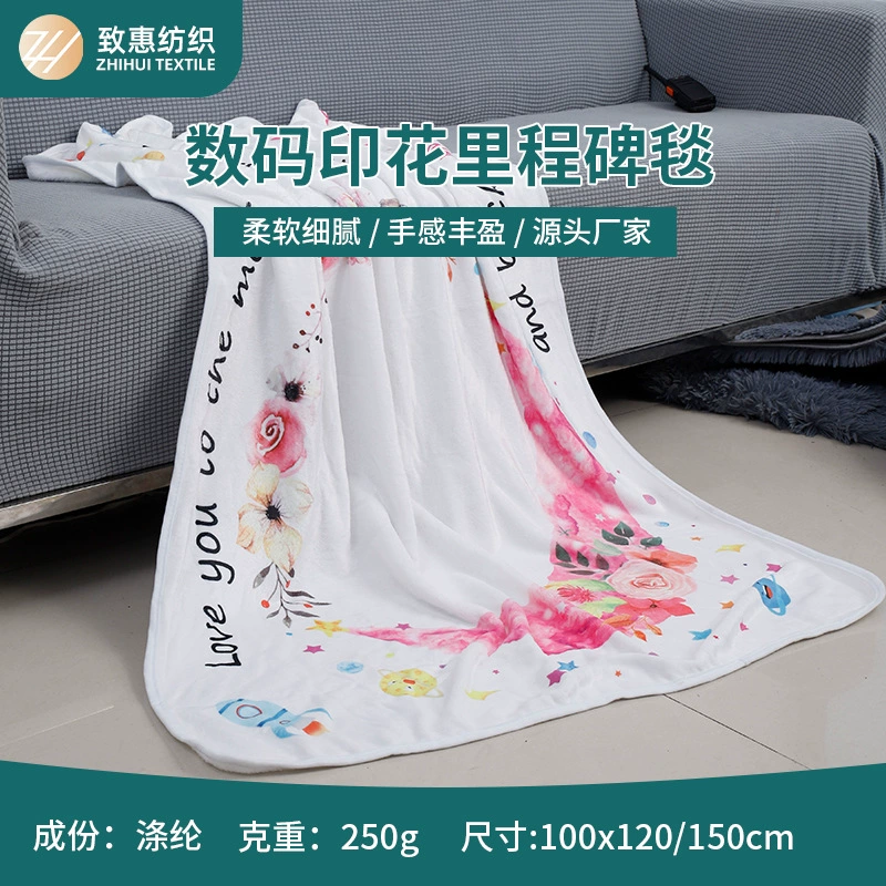 Фланелевое одеяло с цифровой печатью Milestone Супер мягкое печать Детское одеяло Фотодеяло Одеяло для сна Одеяло для кондиционирования воздуха