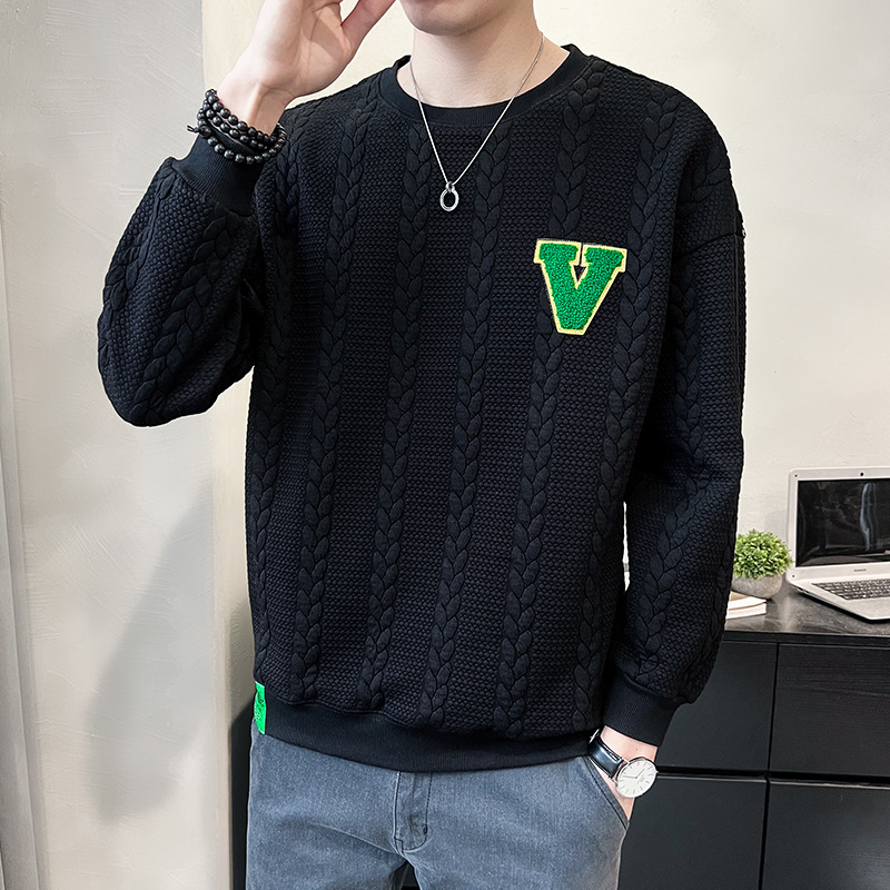 Men's hoodie a unique design feel for and autumn, 2022 new trendy brand round neck men's early spring lining with long_voghion.com