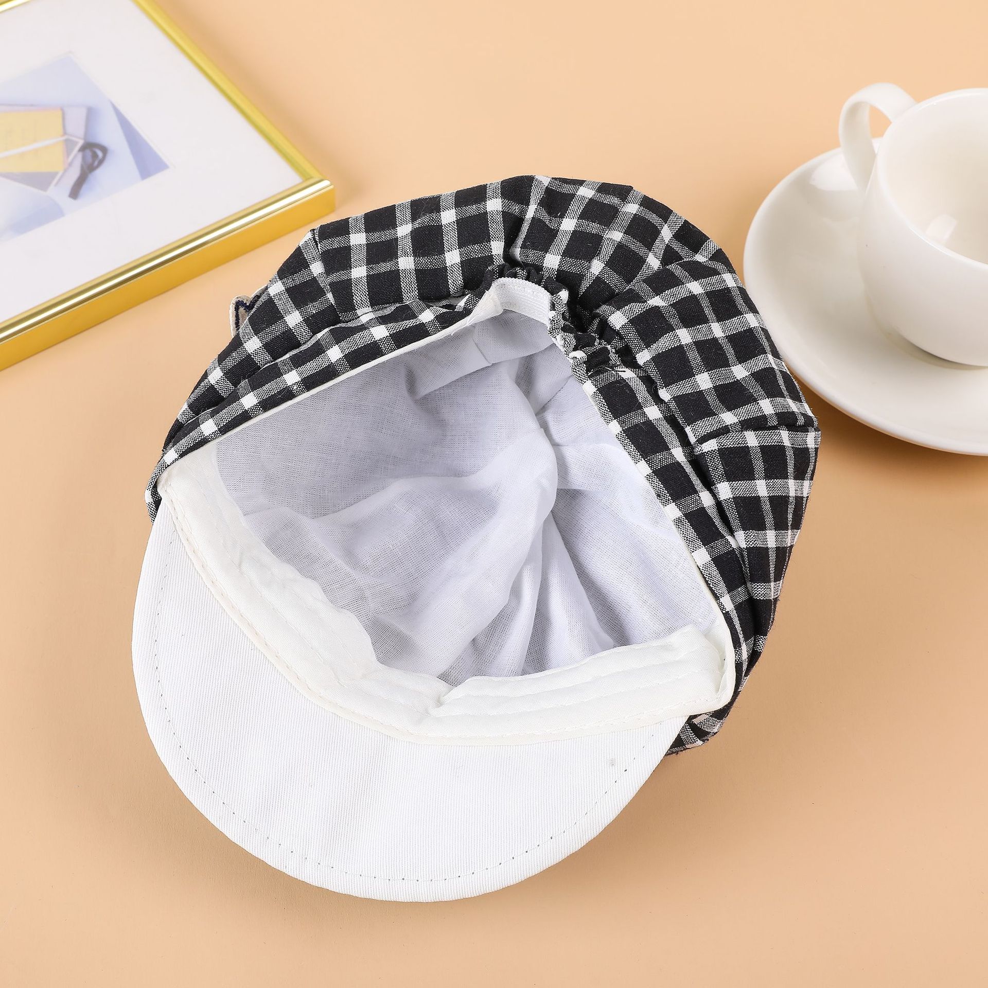 Primavera, verano y otoño para niños nueva boina estilo británico a cuadros octogonal sombrero 6-1 agosto pintor sombrero niño niña image 5