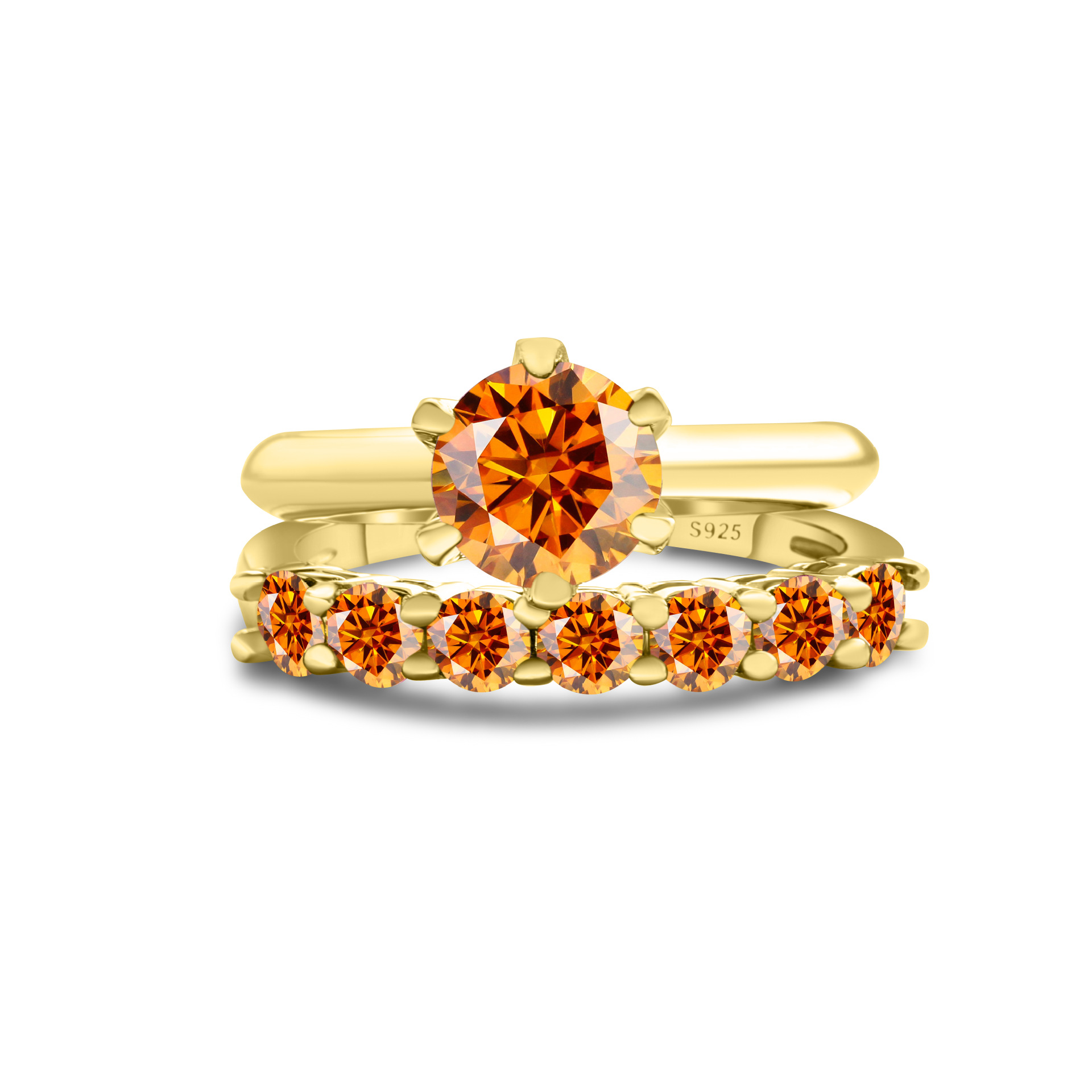 1.7CT anillo de piedra de moissanita oro S925 plata de moissanita conjunto con certificado GRA