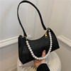 Fashionable one-shoulder bag, chain from pearl, autumn, trend of season
